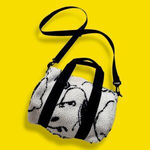 Lazy Oaf rare Snoopy Peanuts Fleece duffel bag